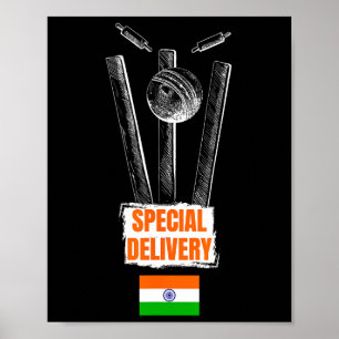 Cricket India Jersey Flag Indian Cricket In Usa Poster