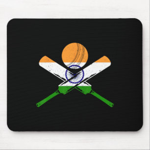 Cricket India Vintage Indian Flag Cricketer Mouse Mat