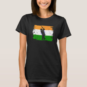 Cricket Indian Players Flag Of India Cricket Play T-Shirt
