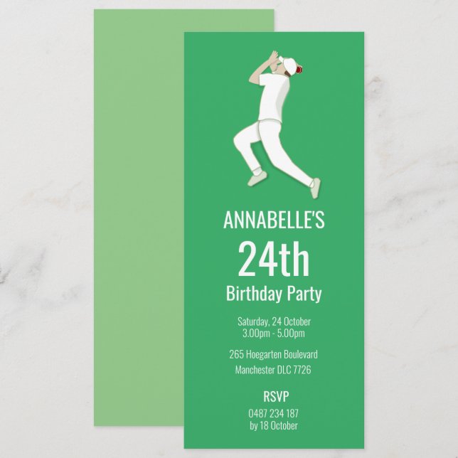 Cricket Invitation (Front/Back)