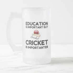 CRICKET IS IMPORTANTER FROSTED GLASS BEER MUG