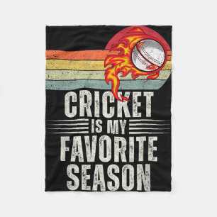 Cricket Is My Favorite Season Fleece Blanket