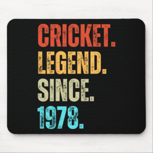 Cricket Legend Since 1978 Retro Birthday Mouse Mat