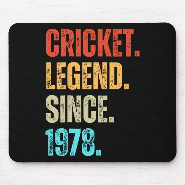 Cricket Legend Since 1978 Retro Birthday  Mouse Mat (Front)
