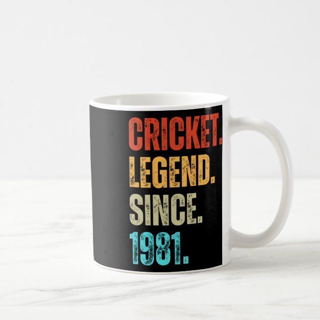 Cricket Legend Since 1981 Retro Birthday  Coffee Mug (Right)