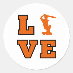Cricket Love  Classic Round Sticker