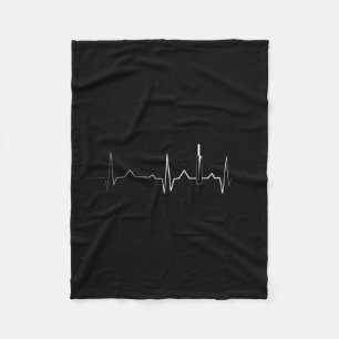 Cricket Love Playing Cricket Heart Line Fleece Blanket