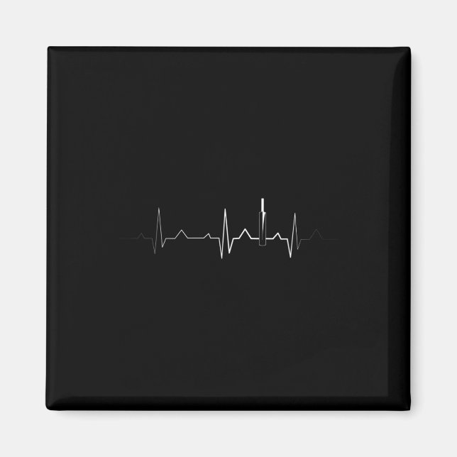 Cricket Love Playing Cricket Heart Line  Magnet (Front)
