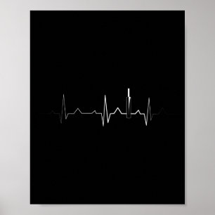 Cricket Love Playing Cricket Heart Line  Poster