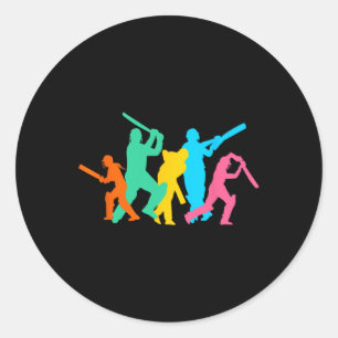 Cricket Men Cricketer Cricketers Cricket 1  Classic Round Sticker