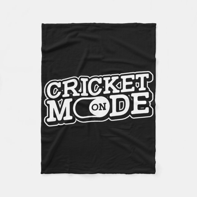 Cricket Mode On - Cricketer Player Tsman Bowler Cr Fleece Blanket (Front)