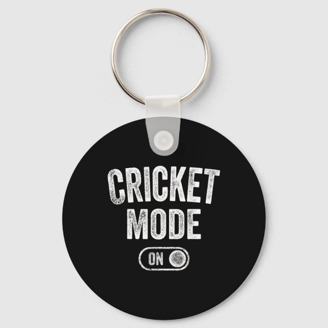 Cricket Mode On Funny Cricketer Gift Bowler Coach  Key Ring (Front)