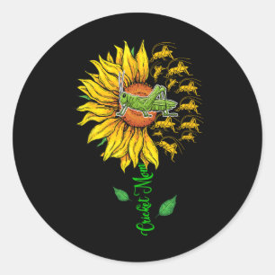 Cricket Mom Cute Sunflower Crickets Lover Mother's Classic Round Sticker