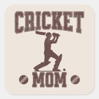 Cricket Mum Sports Enthusiast Cricket Lover Mother Square Sticker