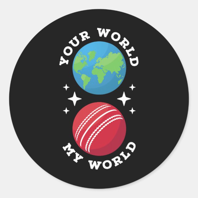 Cricket My World  Classic Round Sticker (Front)