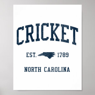 Cricket Nc Vintage Athletic Sports Jsn1 Poster