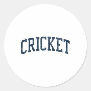 Cricket Nc Vintage Athletic Sports Jsn2 Navy Print Classic Round Sticker