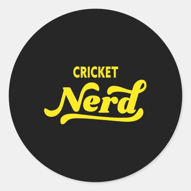 Cricket Nerd  Classic Round Sticker (Front)