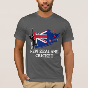 Cricket New Zealand Flag Black Caps T-Shirt