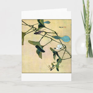 Cricket on a Vine Japanese Woodblock Art Ukiyo-E Card