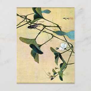 Cricket on a Vine Japanese Woodblock Art Ukiyo-E Postcard