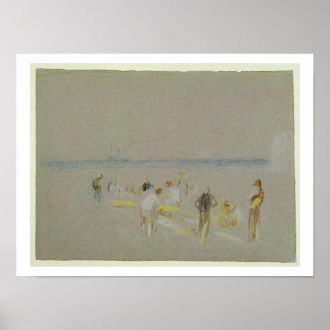 Cricket on the Goodwin Sands (chalk, w/c & bodycol Poster (Front)