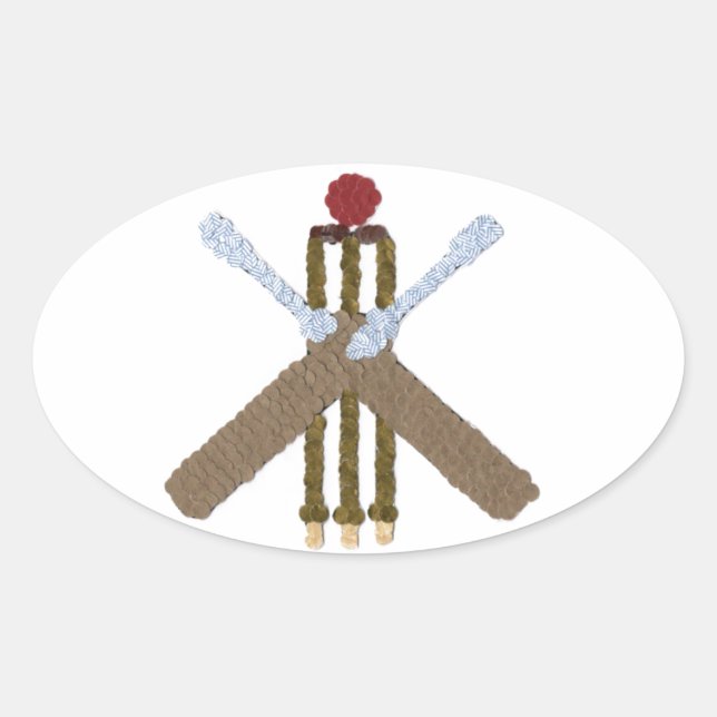 Cricket Oval Sticker/Label Sticker (Front)
