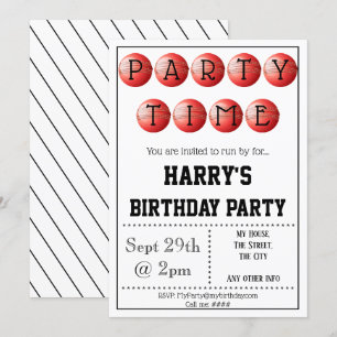 Cricket Party Invitation Editable