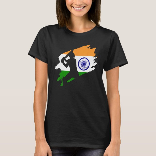 Cricket Patriotic India Sports Jersey Gift T-Shirt (Front)