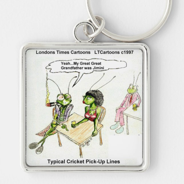 Cricket Pick-Up Lines Funny Key Ring (Front)