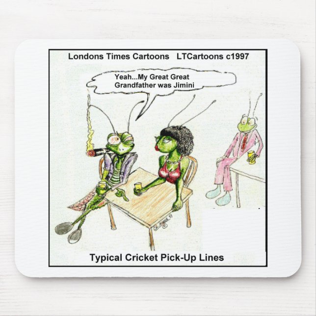 Cricket Pick-Up Lines Funny Mouse Mat (Front)