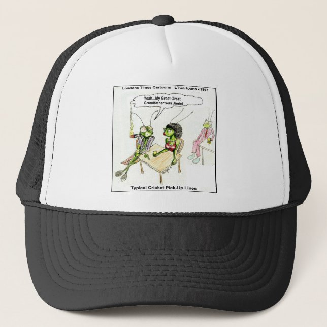 Cricket Pick-Up Lines Funny Trucker Hat (Front)