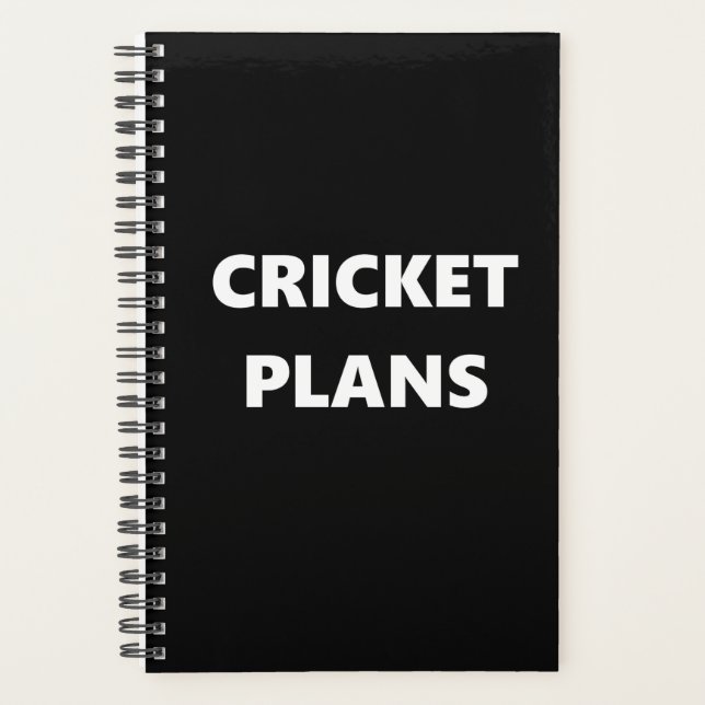 Cricket Planner Sports Theme Cricket Plans (Front)