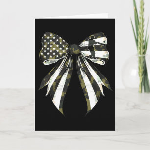 Cricket Player 4th Of July American Flag Camouflag Card