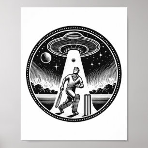Cricket Player - Abducted Outer Space Men Poster