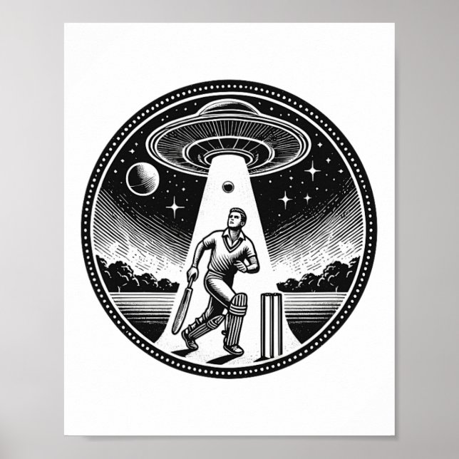 Cricket Player - Abducted Outer Space Men  Poster (Front)