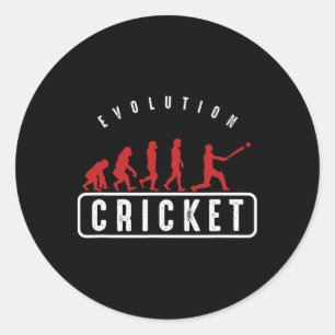 Cricket Player Athletes Sports Coach Evolution Of Classic Round Sticker