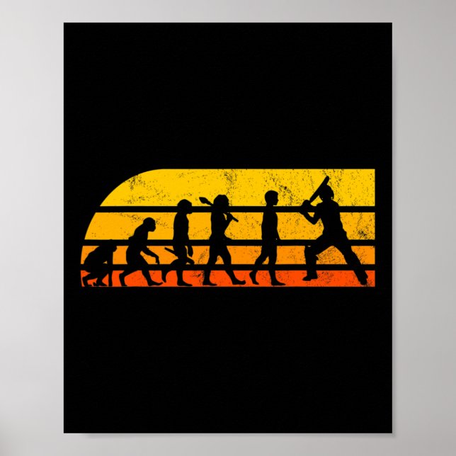 Cricket Player Coach Gift Cricketer Evolution  Poster (Front)