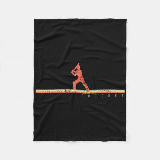 Cricket Player Coach Gift Sports Retro  Fleece Blanket