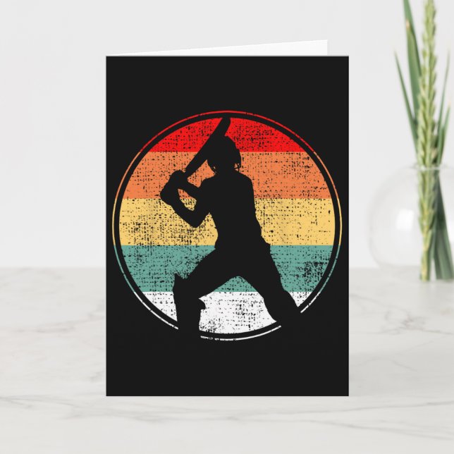 Cricket Player Coach Retro Vintage Cool Gift  Card (Front)