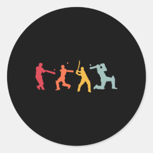Cricket Player Cricket Sport Vintage Cricket 3 Classic Round Sticker