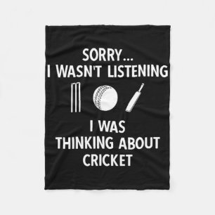 Cricket Player Cricket Sport Vintage Cricket Fleece Blanket