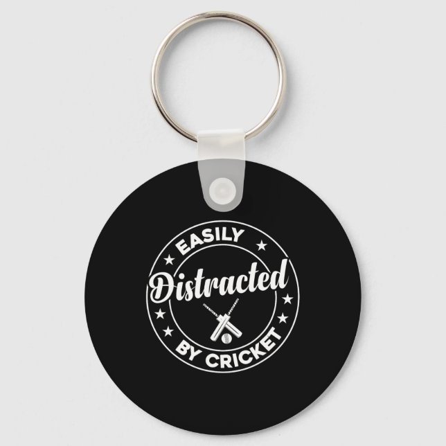 Cricket Player Cricketing - Easily Distracted By C Key Ring (Front)