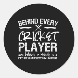 Cricket Player Dad  Classic Round Sticker