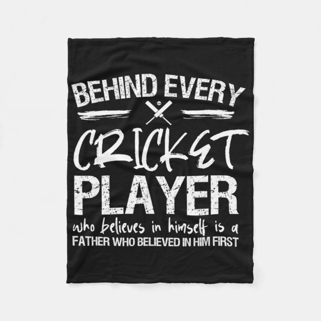 Cricket Player Dad  Fleece Blanket (Front)