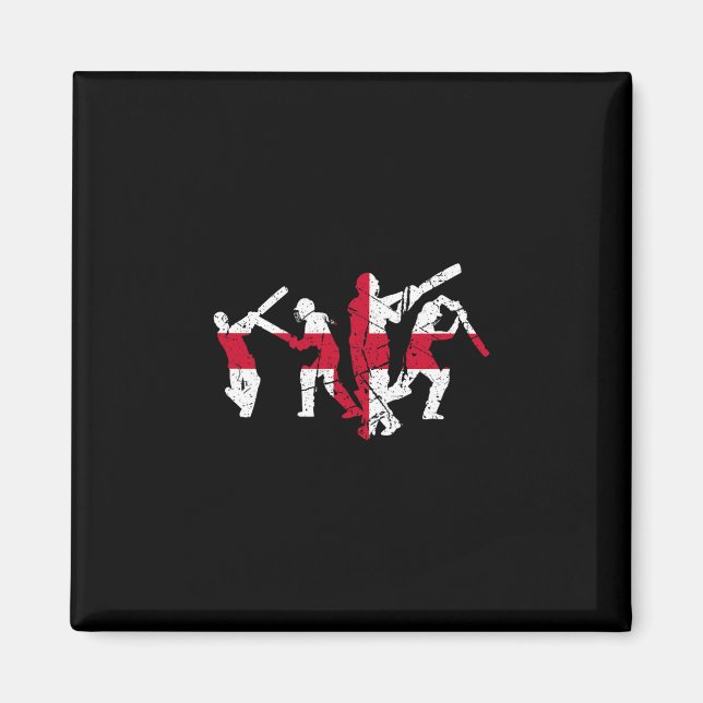 Cricket Player Distressed  Magnet (Front)
