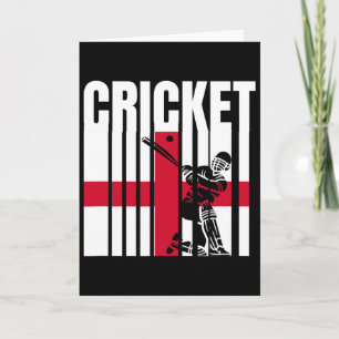 Cricket Player English Flag Card