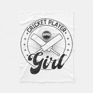 Cricket Player Girl Fleece Blanket