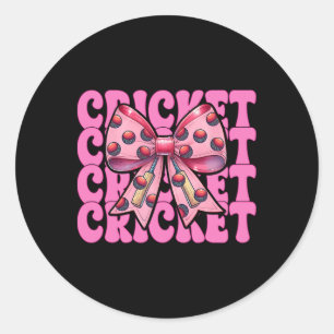 Cricket Player Girl Mom Mama Mothers Day Coquette  Classic Round Sticker