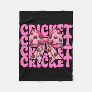 Cricket Player Girl Mom Mama Mothers Day Coquette Fleece Blanket